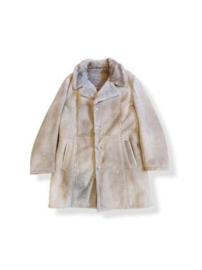 Vintage Montreal Leather Garment Sheepskin Shearling Coat Made in Canada Mens 44